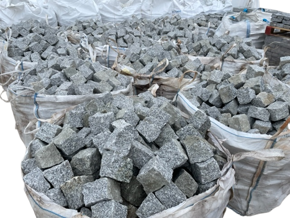 Granit-Pflastersteine 7/9 - grau (aus 1 Tonne = 6,5 m²)